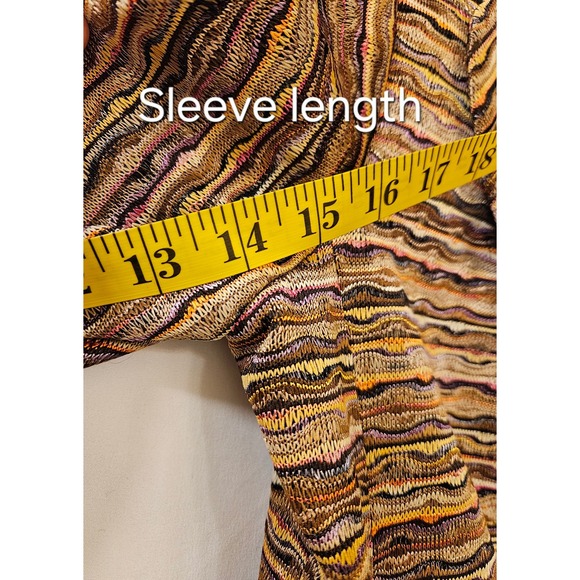 Isabel & Nina Womens Textured Knit Blazer Brown Gold Multi Color Jacket Size 6 - Picture 9 of 10